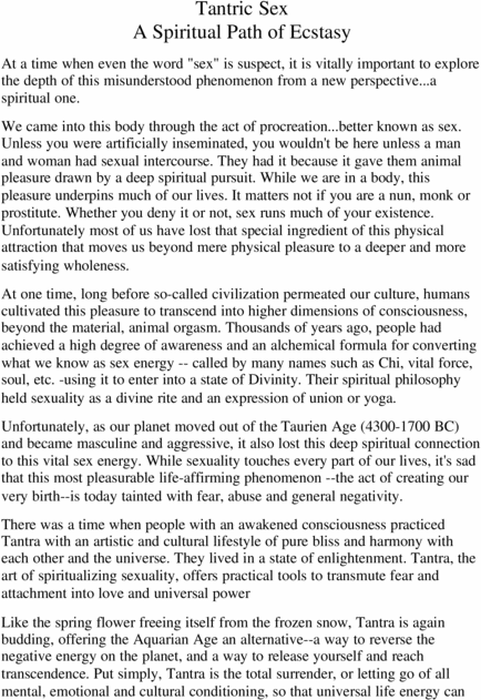 Product picture Tantric Sex The Path To Ecstasy.